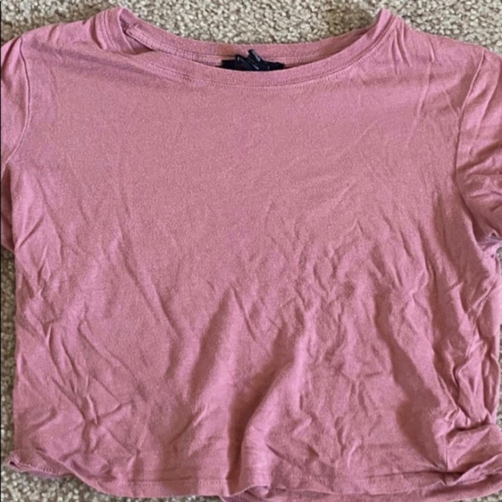 pink crop top